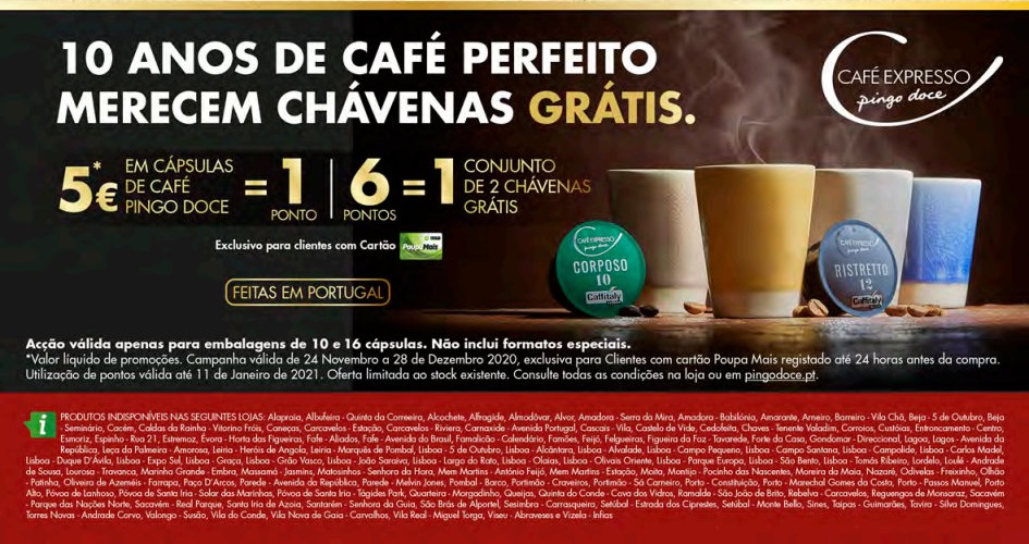 Gratis Pingo Doce As Chavenas Cafe Ate 28 Dezembro O Caca Promocoes