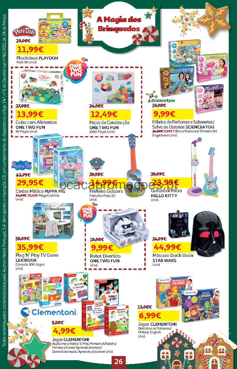 Antevisão Folheto AUCHAN Brinquedos Natal Promoções de 4 novembro