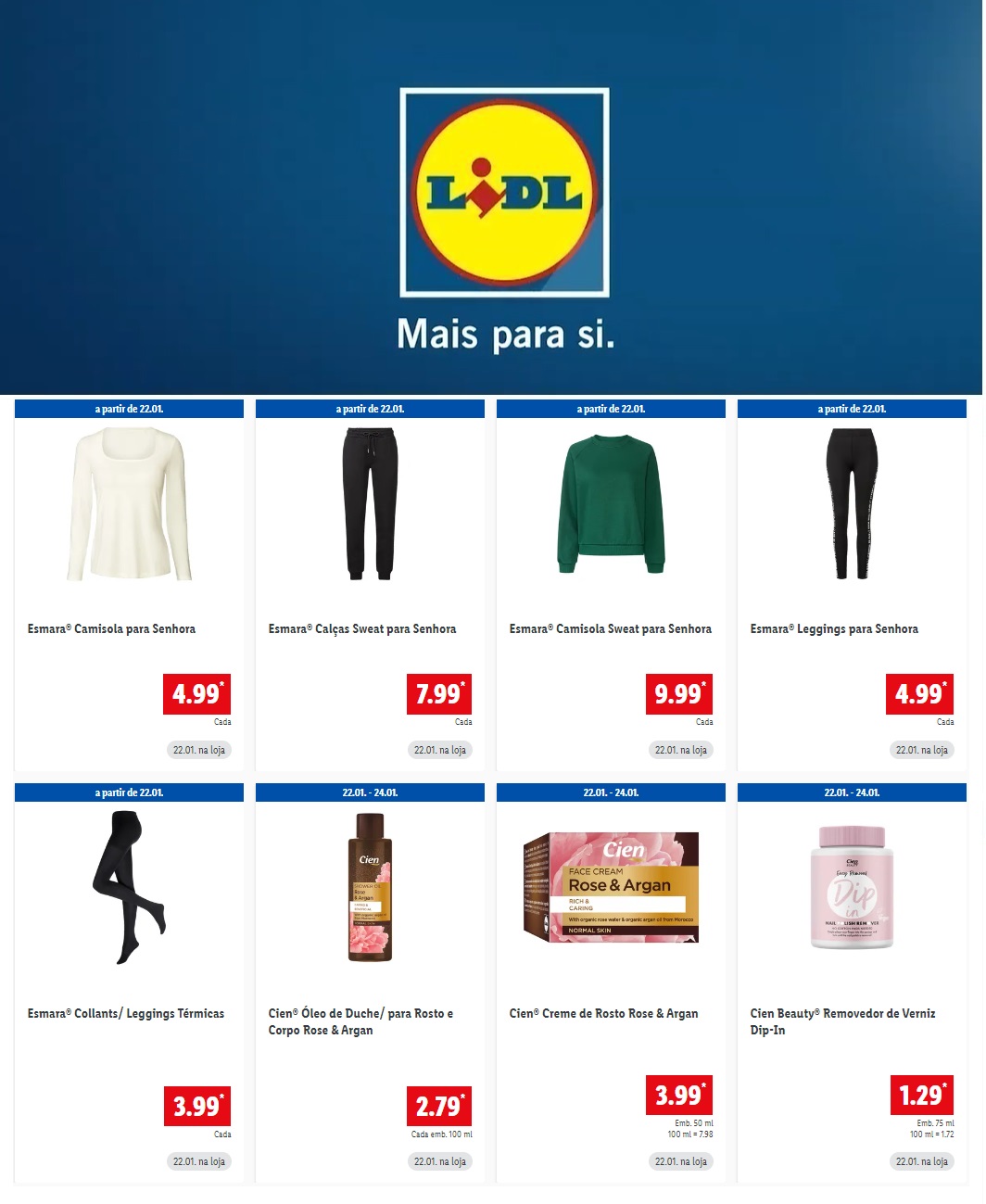 Antevisão Folheto LIDL Bazar MODA Promoções 19 janeiro a 22 de